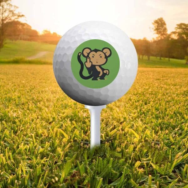 Cheeky Monkey white golfball.